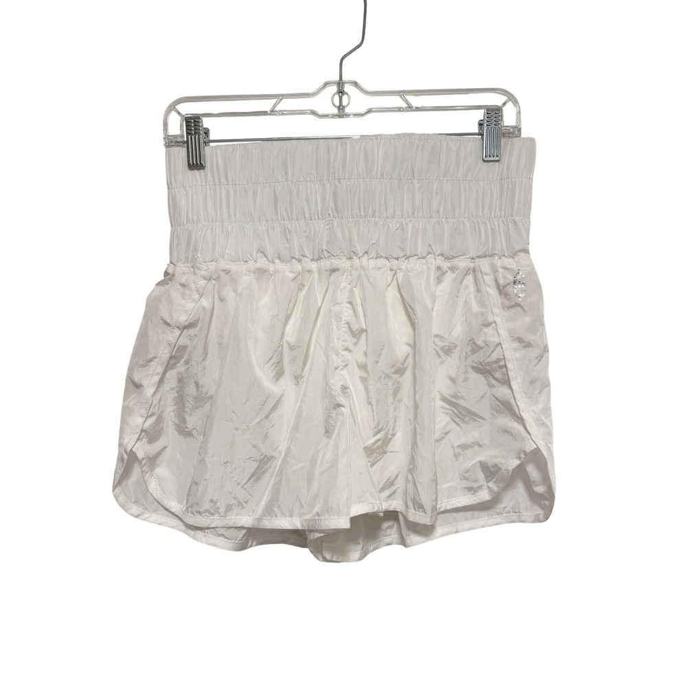 Free People Movement The Way Home Shorts White High Rise Smocked Waist Large